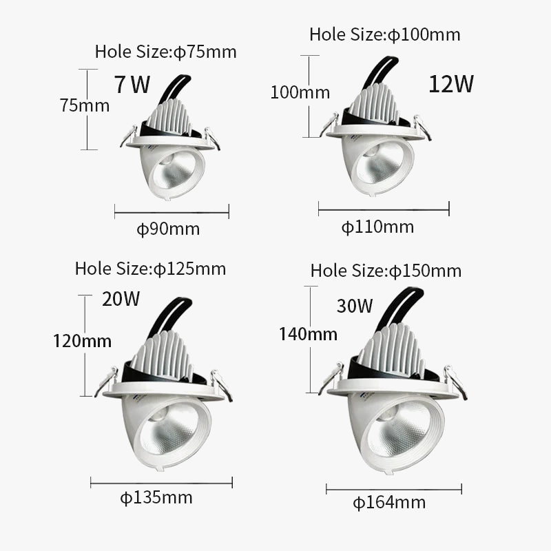 Spot led encastrable avec angle de faisceau réglable pour magasin commercial Marin Résonance en Aluminium - Une Présence Décorative Affirmée