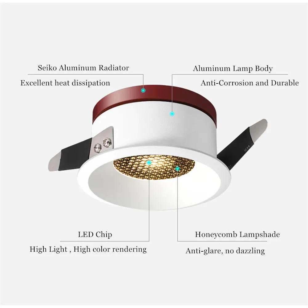 Spot led encastrable avec technologie cob intensité réglable Lydie Ouverture en Aluminium - Une Présence Décorative Affirmée