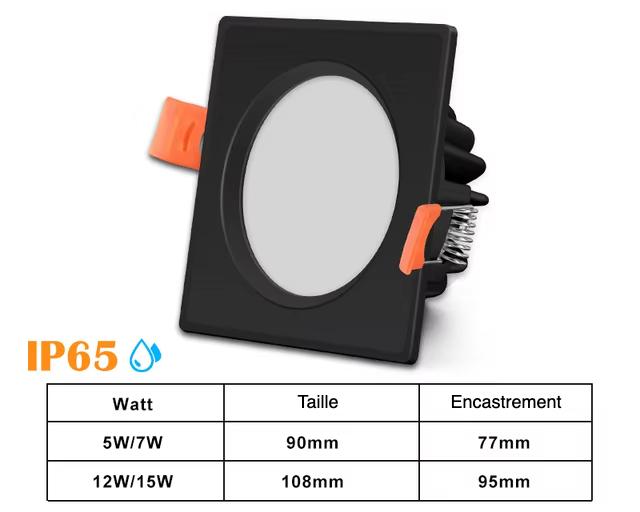 Spot LED encastrable carré IP65