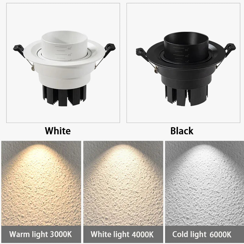 Spot led encastrable d'intérieur à technologie cob avec zoom variable Tiphaine Fugue en Aluminium - Une Présence Décorative Affirmée