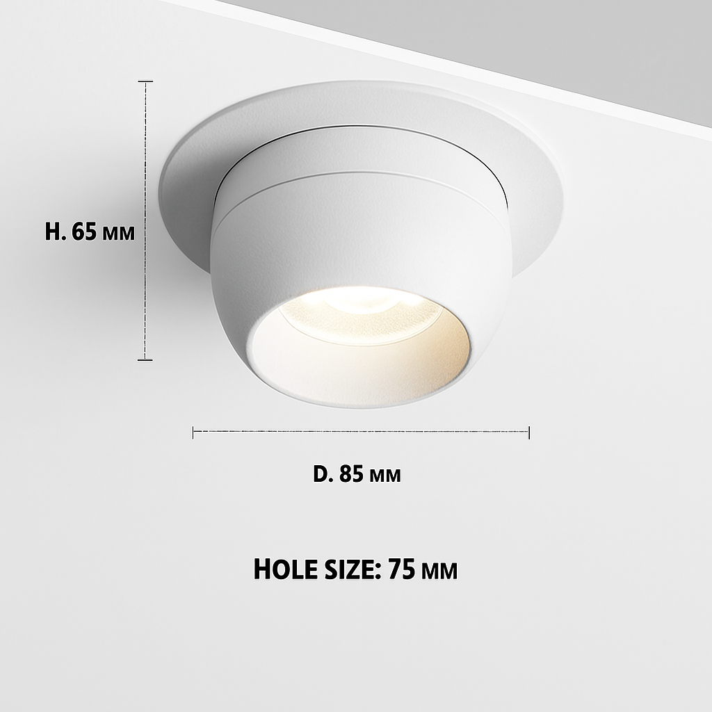 Spot led encastrable rotatif à intensité variable éclairage intérieur Pauline Ligne en Aluminium - Lignes Dessinées & Décor Raffiné