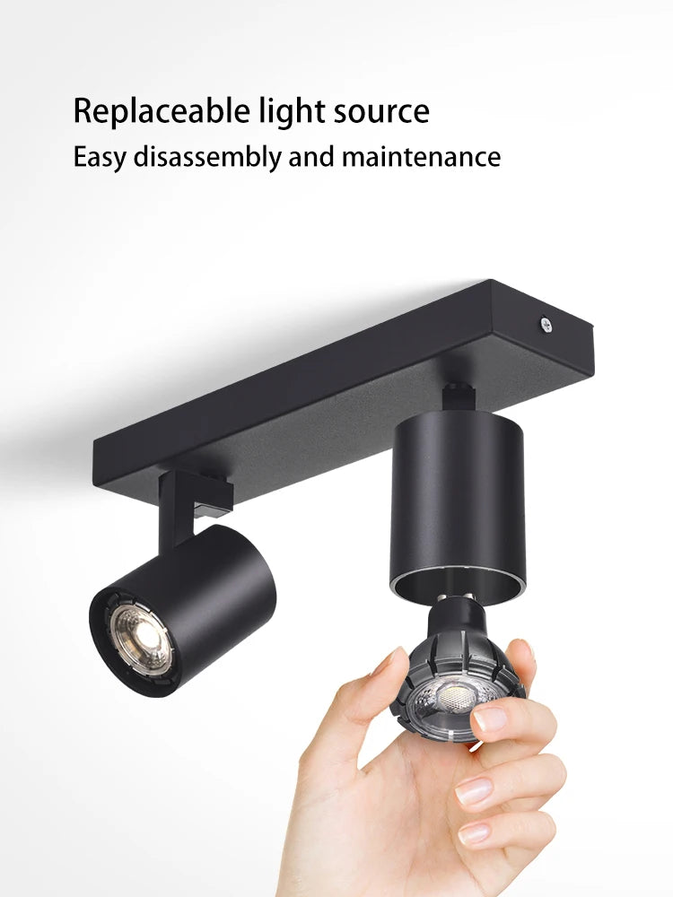 Spot — LED gu10 angle réglable éclairage amovible anti-éblouissement 2 3 têtes