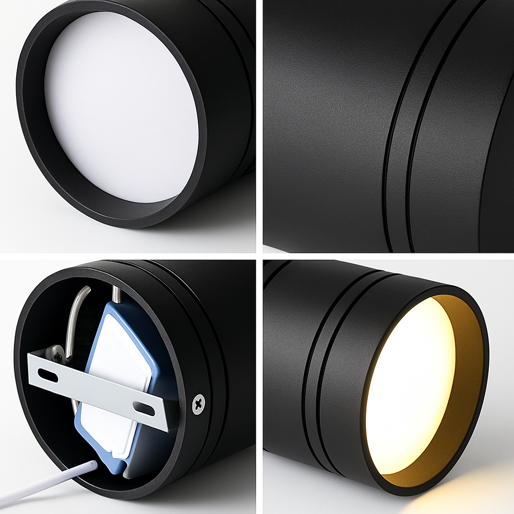 Plafonnier — LED à intensité variable 6W9W12W15W20W COB LED plafonniers AC110-220V pas d'ouverture cylindre