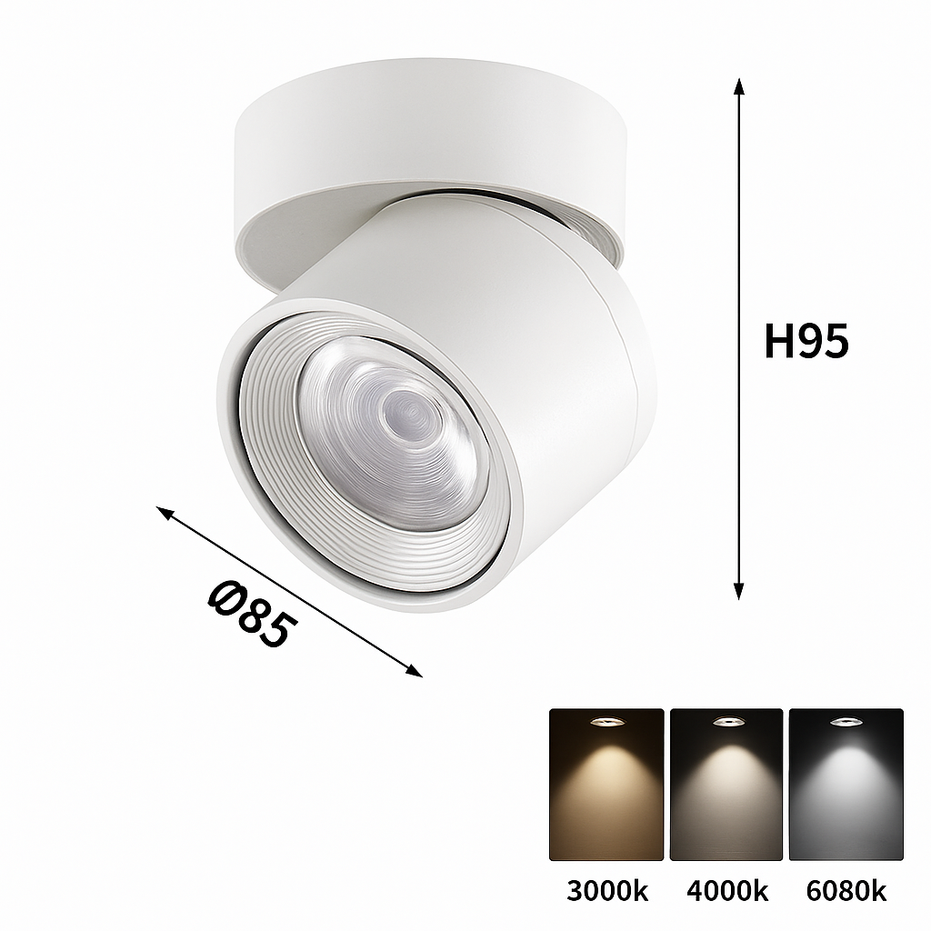 Spot led moderne 360° réglable en aluminium pour intérieur Samia Chant - Une Note Actuelle dans le Décor