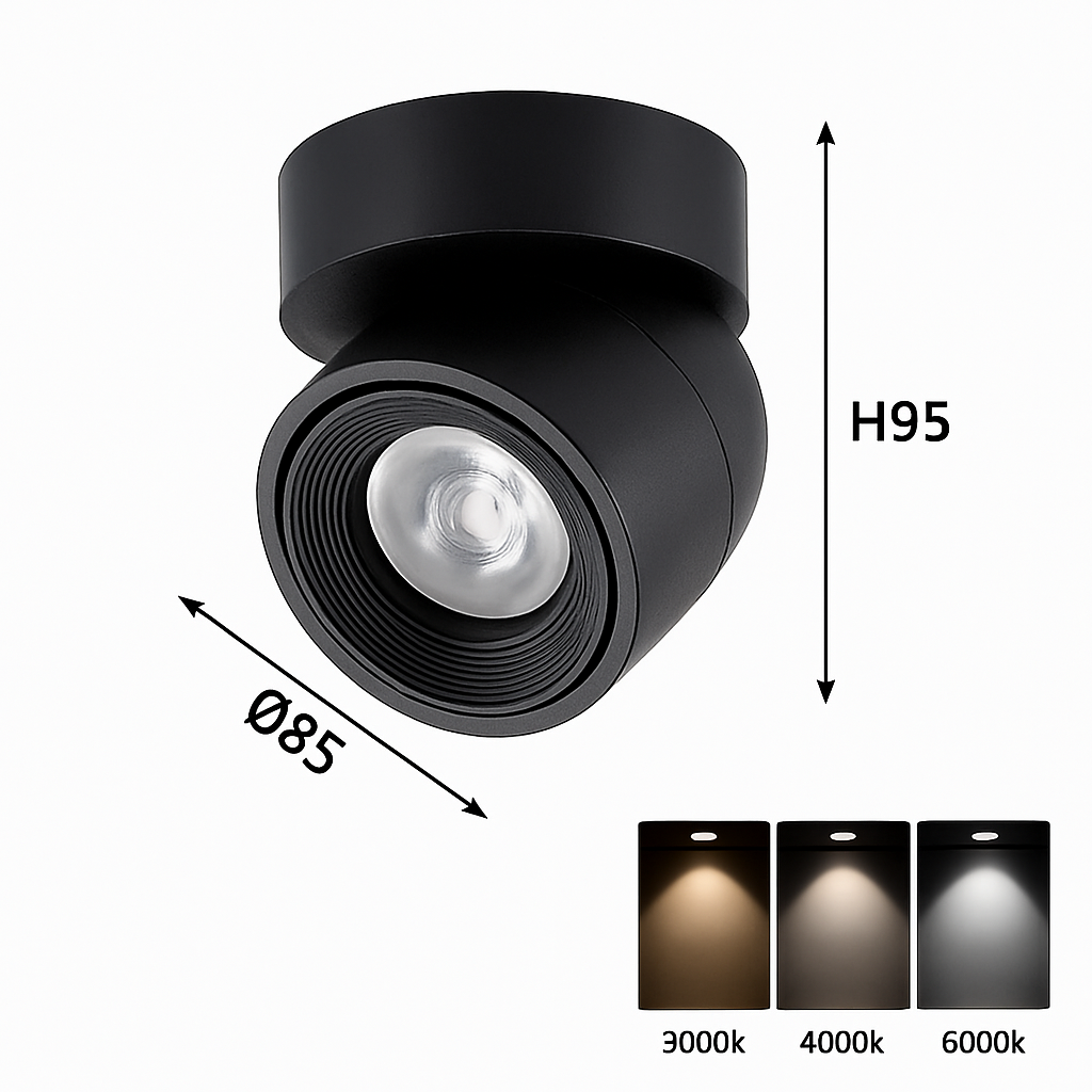 Spot led moderne 360° réglable en aluminium pour intérieur Samia Chant - Une Note Actuelle dans le Décor