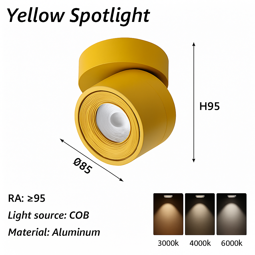 Spot led moderne 360° réglable en aluminium pour intérieur Samia Chant - Une Note Actuelle dans le Décor