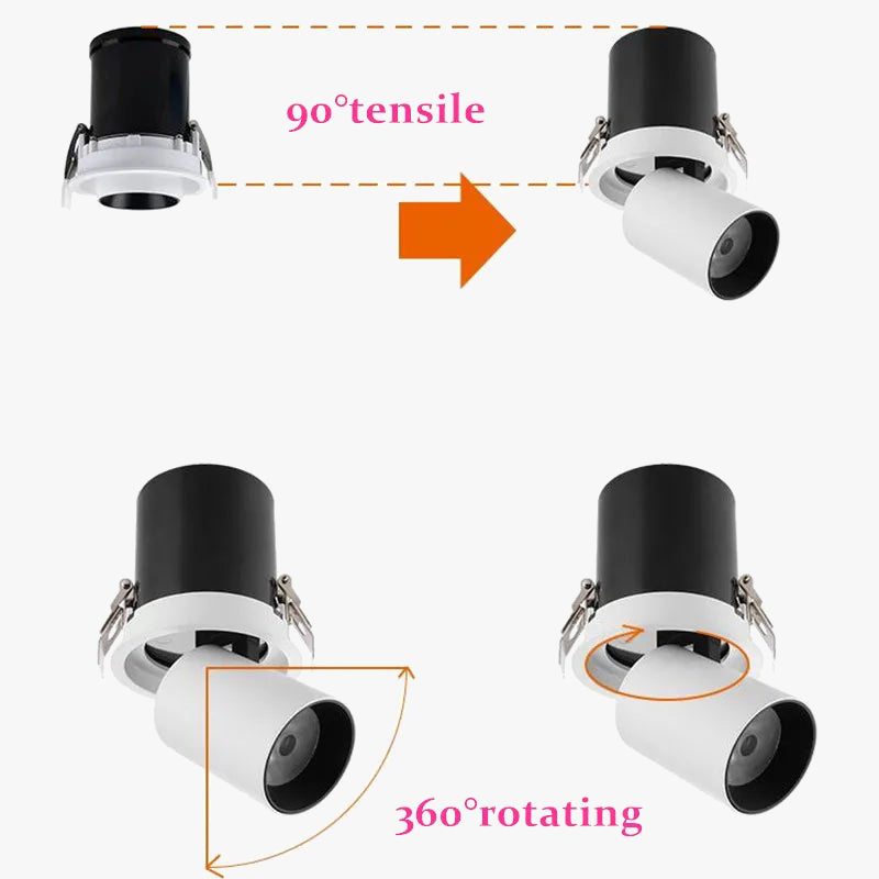 Spot led rotatif encastrable en aluminium design moderne avec puce epistar Violette Rumeur - Une Note Actuelle dans le Décor