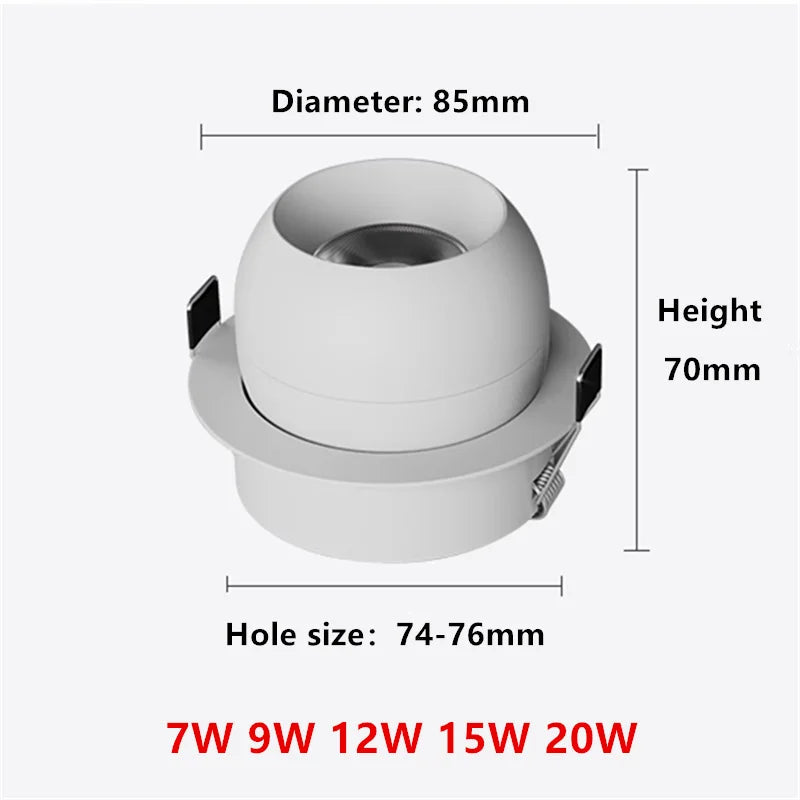 Spot led rotatif intégré anti-éblouissement pour éclairage domestique Léontine Vallée en Aluminium - Lignes Dessinées & Décor Raffiné