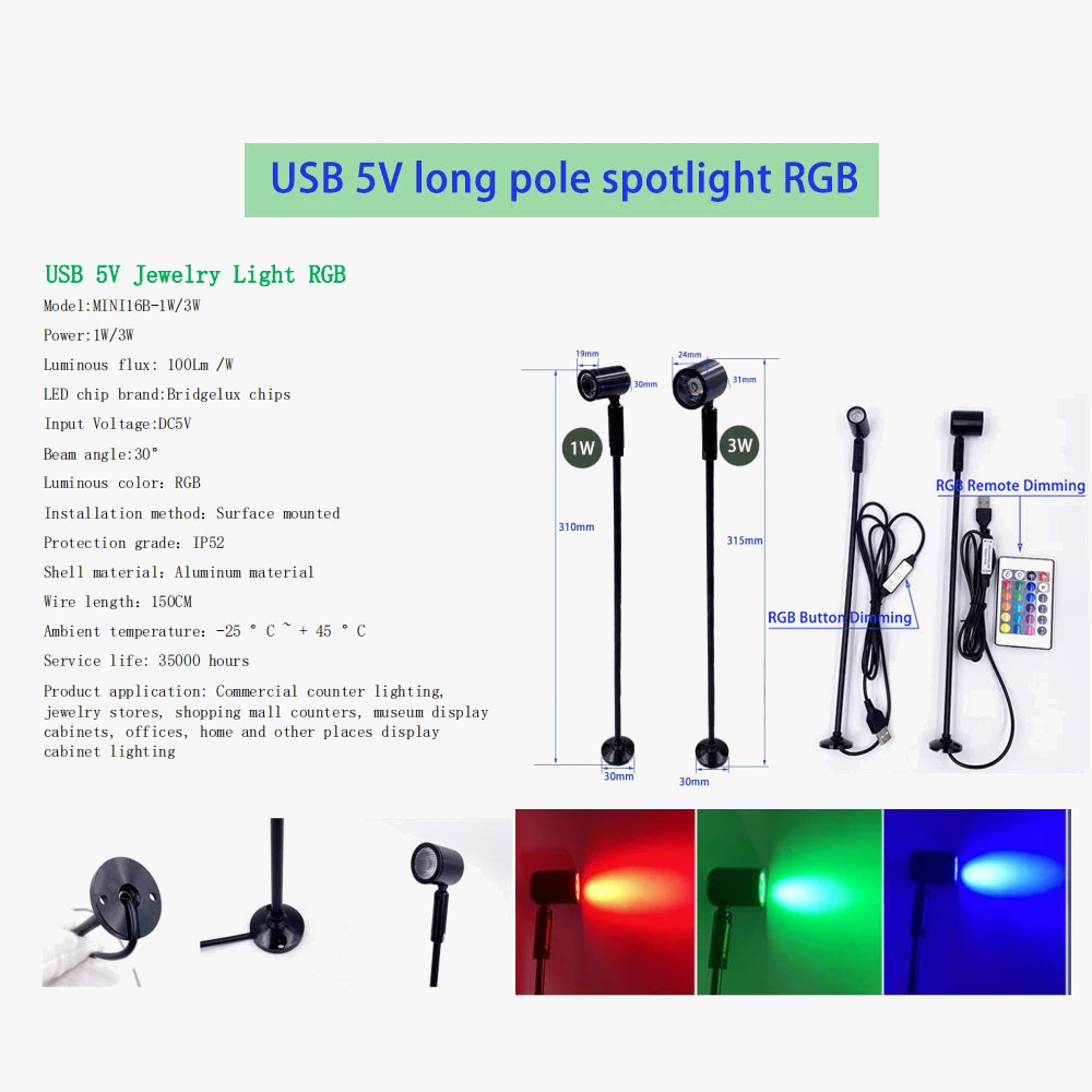 Spot led rotatif à montage en surface pour vitrine terrarium et bijoux Philémon Clarté en Aluminium - Une Présence Décorative Affirmée