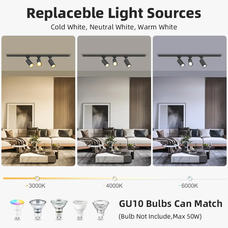 Spot — LED sur rail pour éclairage intérieur et décoration