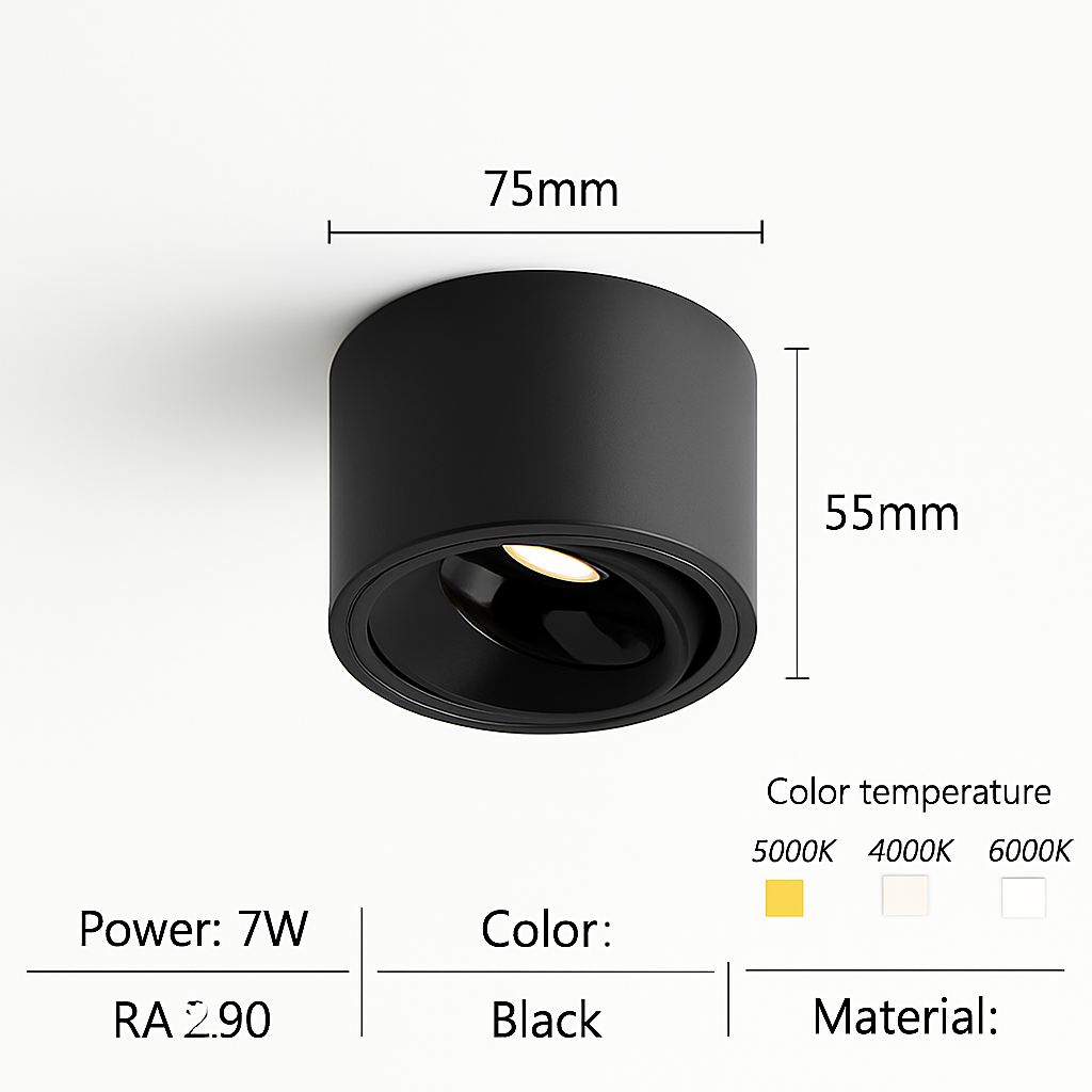 Spot led ultra mince en aluminium réglable anti éblouissement moderne Enora Détour - Une Note Actuelle dans le Décor
