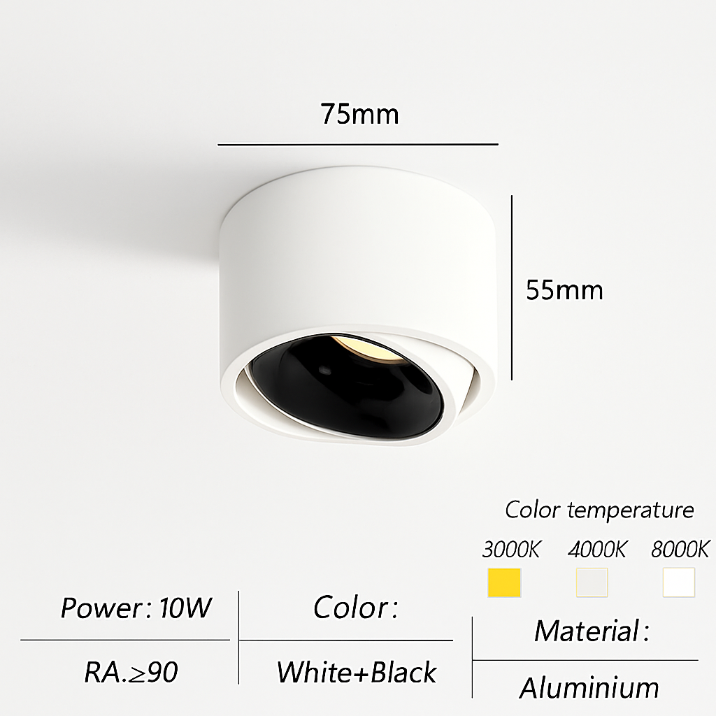 Spot led ultra mince en aluminium réglable anti éblouissement moderne Enora Détour - Une Note Actuelle dans le Décor