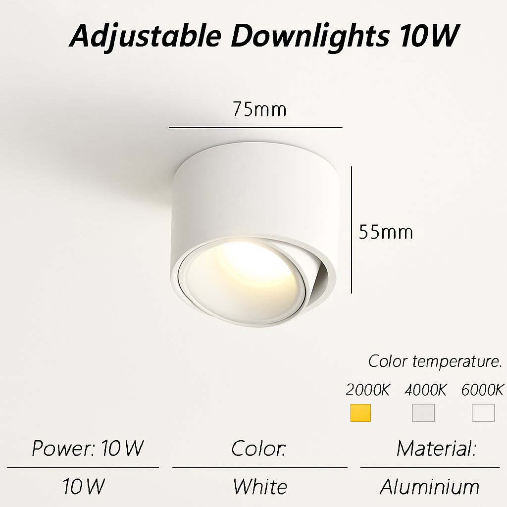 Spot led ultra mince en aluminium réglable anti éblouissement moderne Enora Détour - Une Note Actuelle dans le Décor