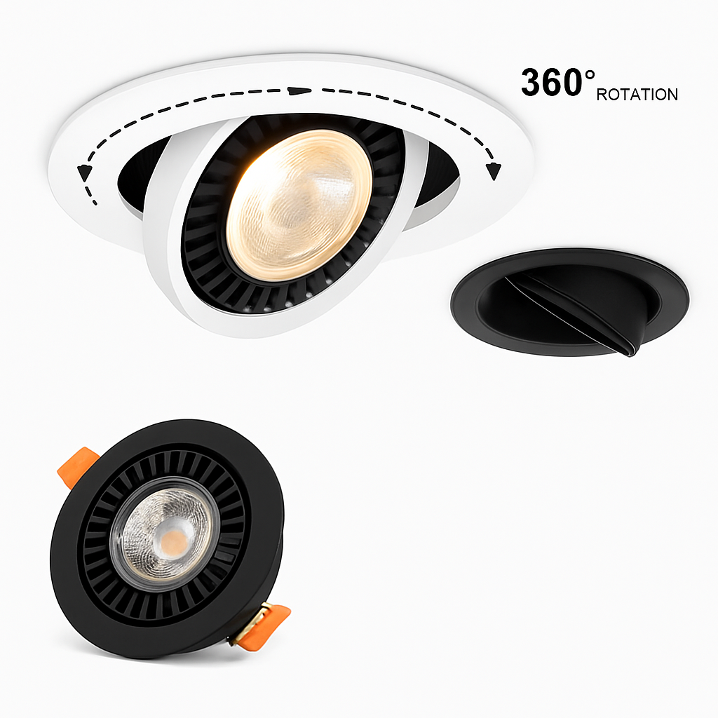 Spot lumineux LED encastrable au plafond Célestin Écho en Aluminium - Lignes Dessinées & Décor Raffiné