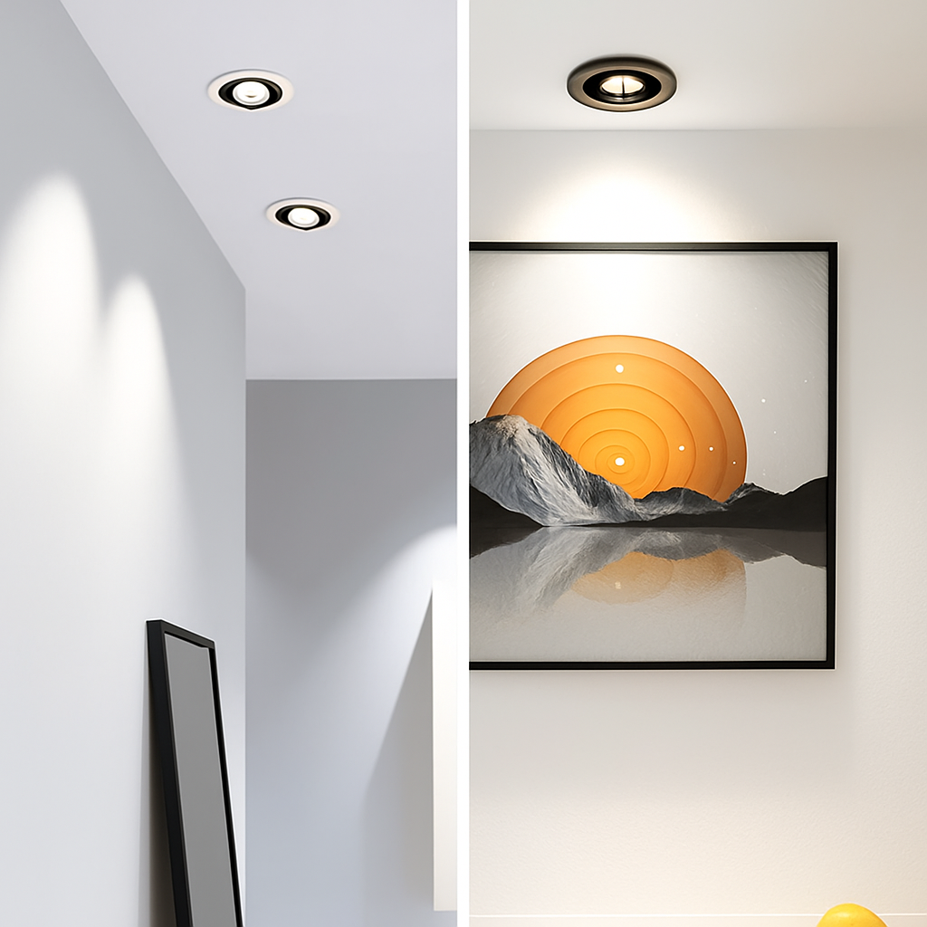Spot lumineux LED encastrable au plafond Célestin Écho en Aluminium - Lignes Dessinées & Décor Raffiné