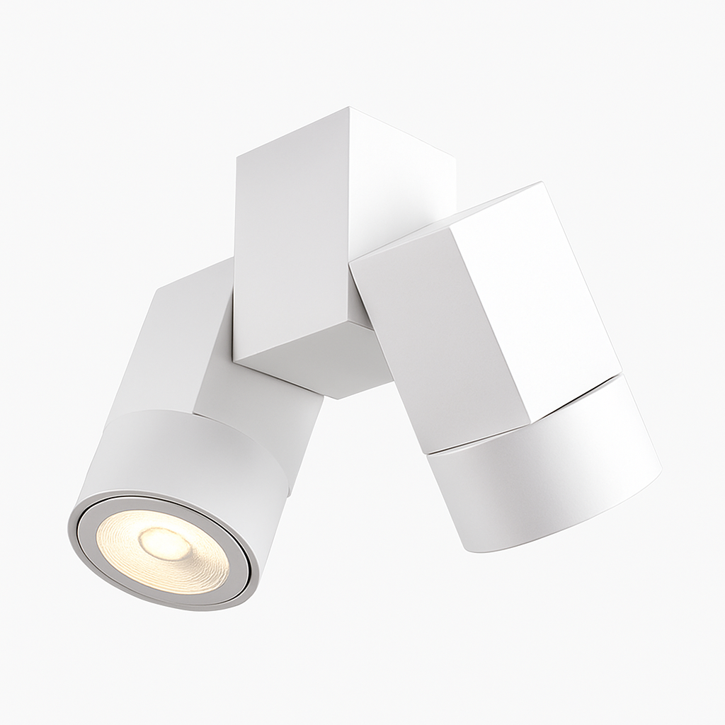 Spot moderne avec double LED en aluminium blanc Léane Dessin - Une Note Actuelle dans le Décor