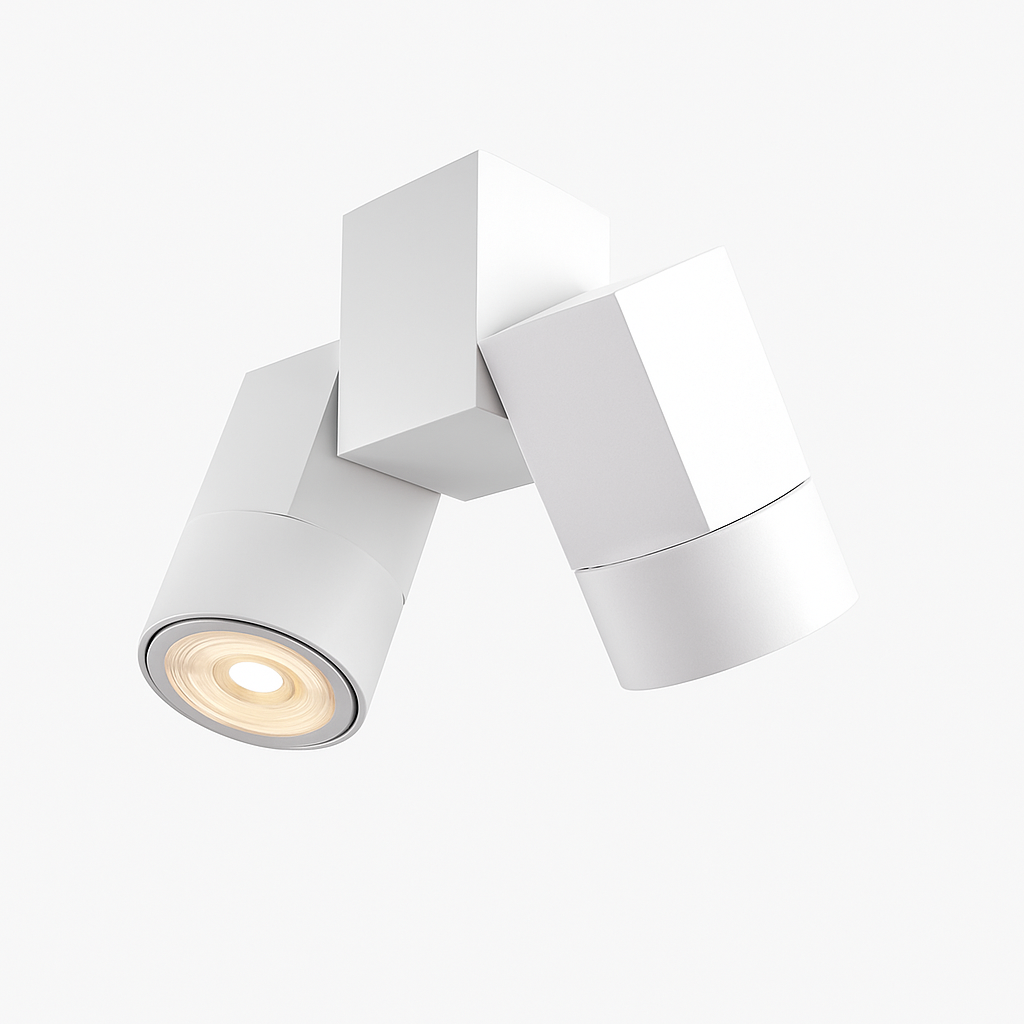 Spot moderne avec double LED en aluminium blanc Léane Dessin - Une Note Actuelle dans le Décor