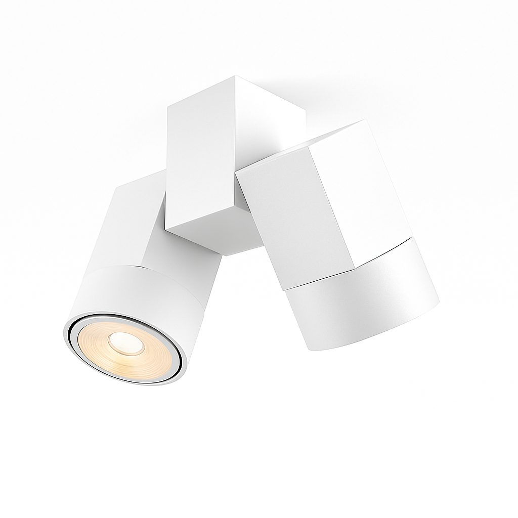 Spot moderne avec double LED en aluminium blanc Léane Dessin - Une Note Actuelle dans le Décor