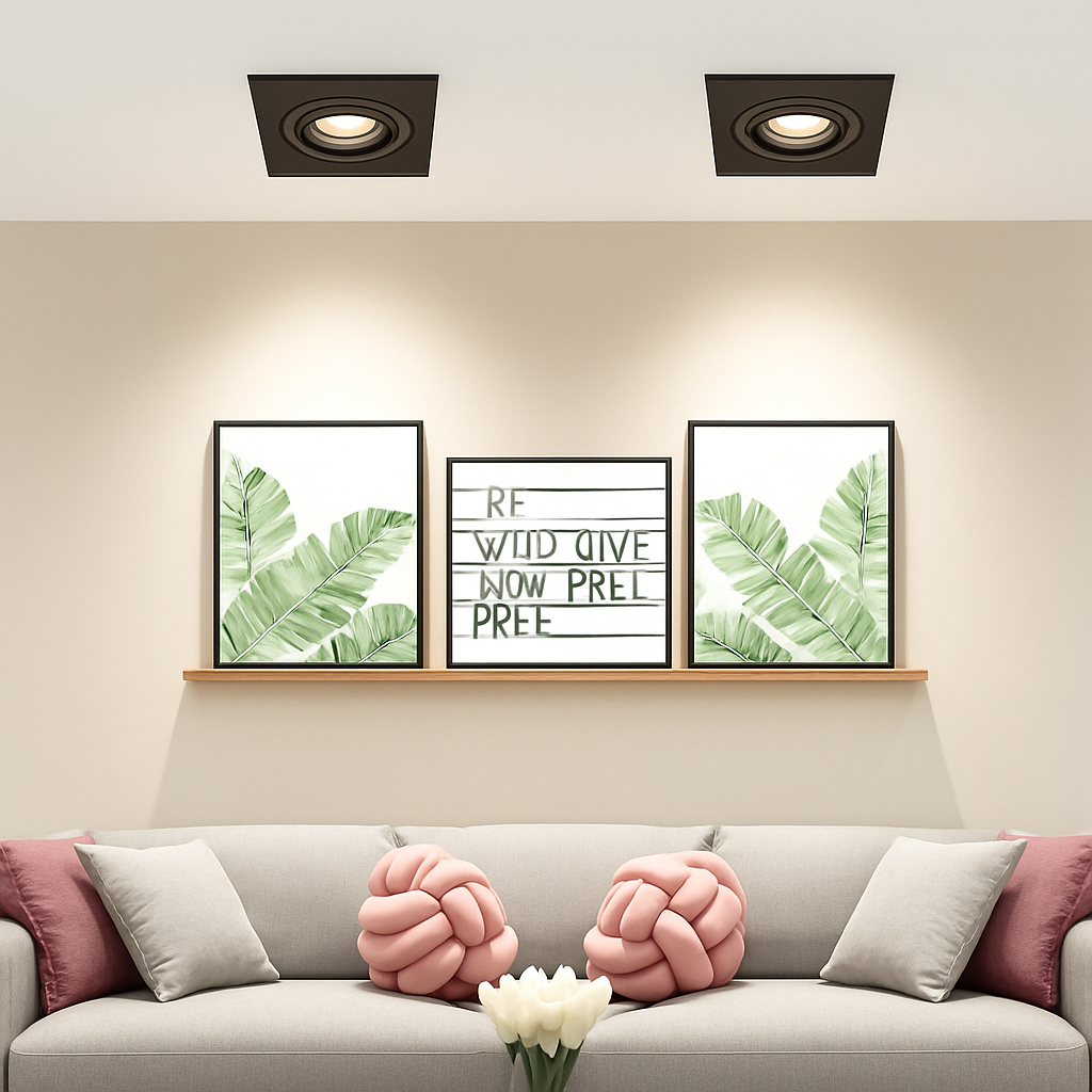 Spot moderne LED avec base carré et lumière rotative 360° Solal Romane Lueur - Lignes Graphiques & Décor Structuré