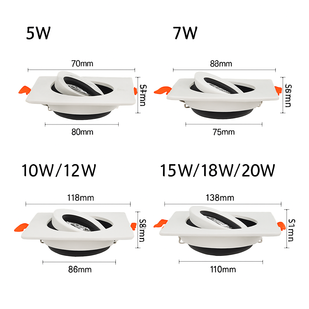 Spot moderne LED avec base carré et lumière rotative 360° Solal Romane Lueur - Lignes Graphiques & Décor Structuré