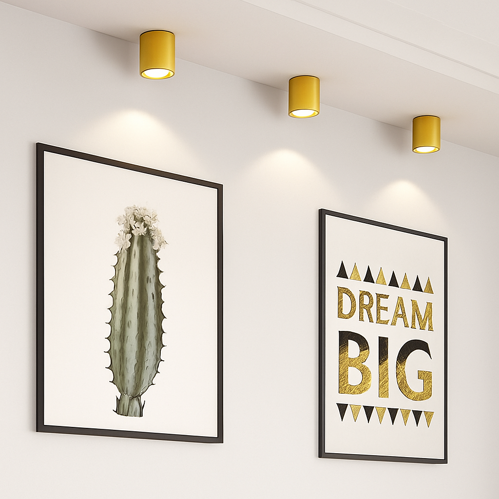 Spot moderne LED cylindrique en métal doré Tarm Juliette Auréole - Des Reflets pour Souligner le Décor