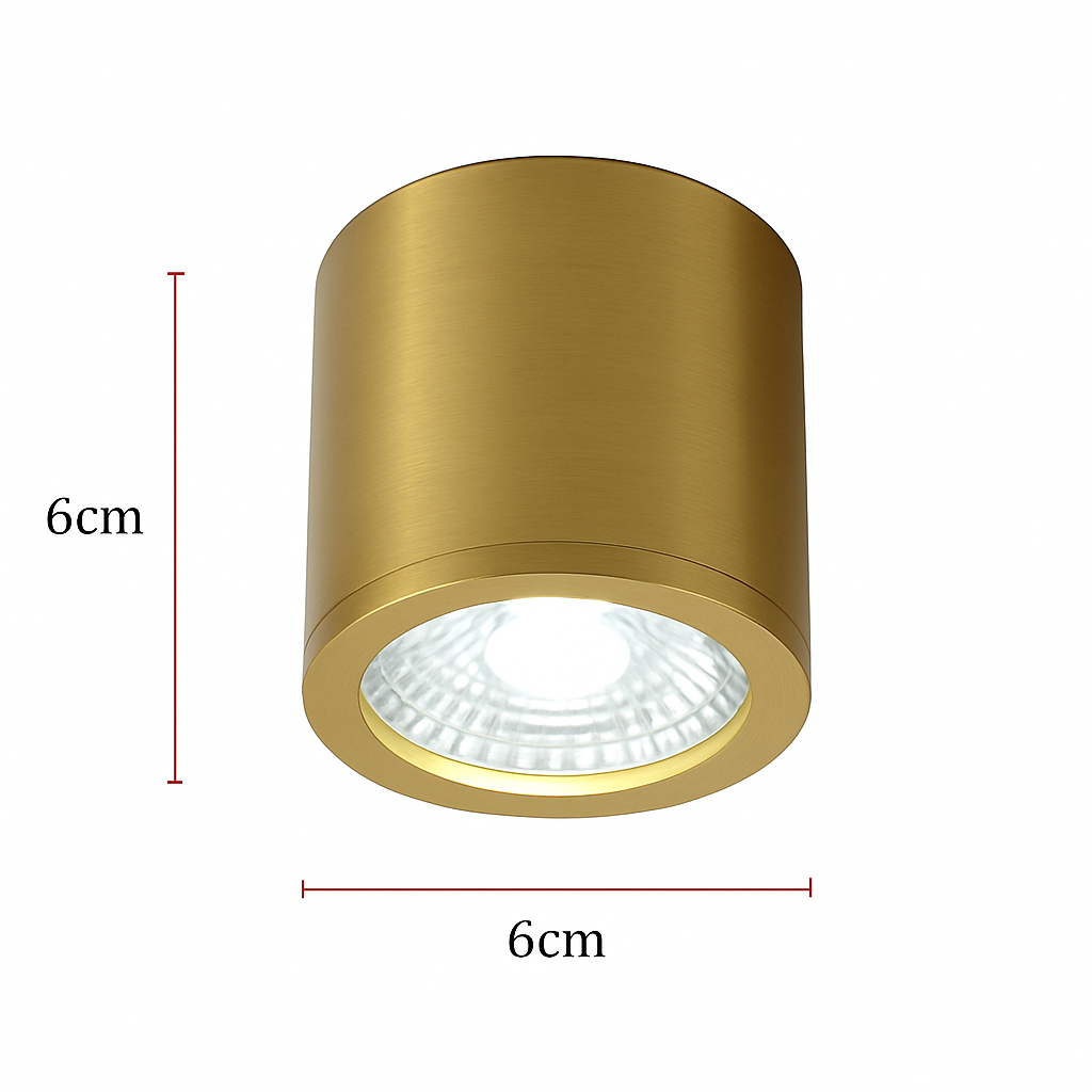 Spot moderne LED cylindrique en métal doré Tarm Juliette Auréole - Des Reflets pour Souligner le Décor
