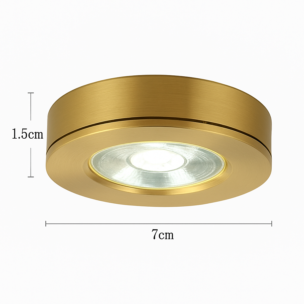 Spot moderne LED cylindrique en métal doré Tarm Juliette Auréole - Des Reflets pour Souligner le Décor