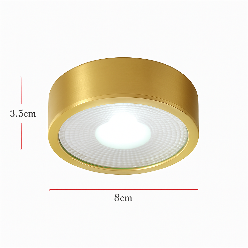 Spot moderne LED cylindrique en métal doré Tarm Juliette Auréole - Des Reflets pour Souligner le Décor