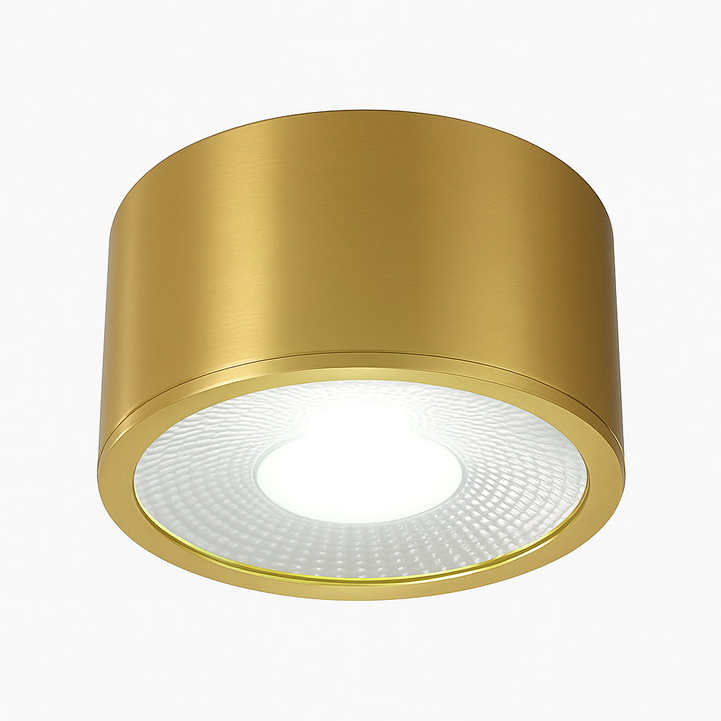Spot moderne LED cylindrique en métal doré Tarm Juliette Auréole - Des Reflets pour Souligner le Décor