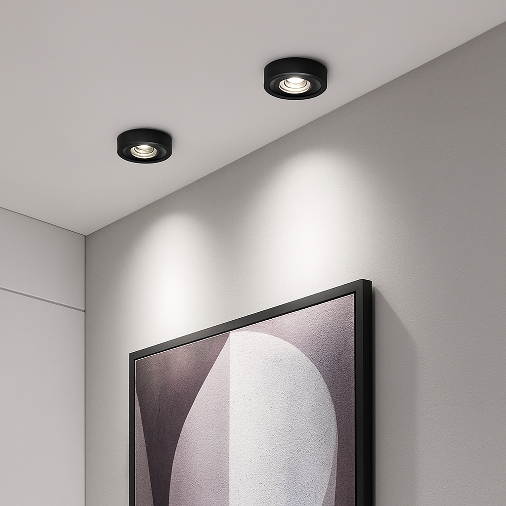 Spot moderne LED extra fin rond en aluminium Delma Romane Accord - Une Silhouette Tout en Rondeur