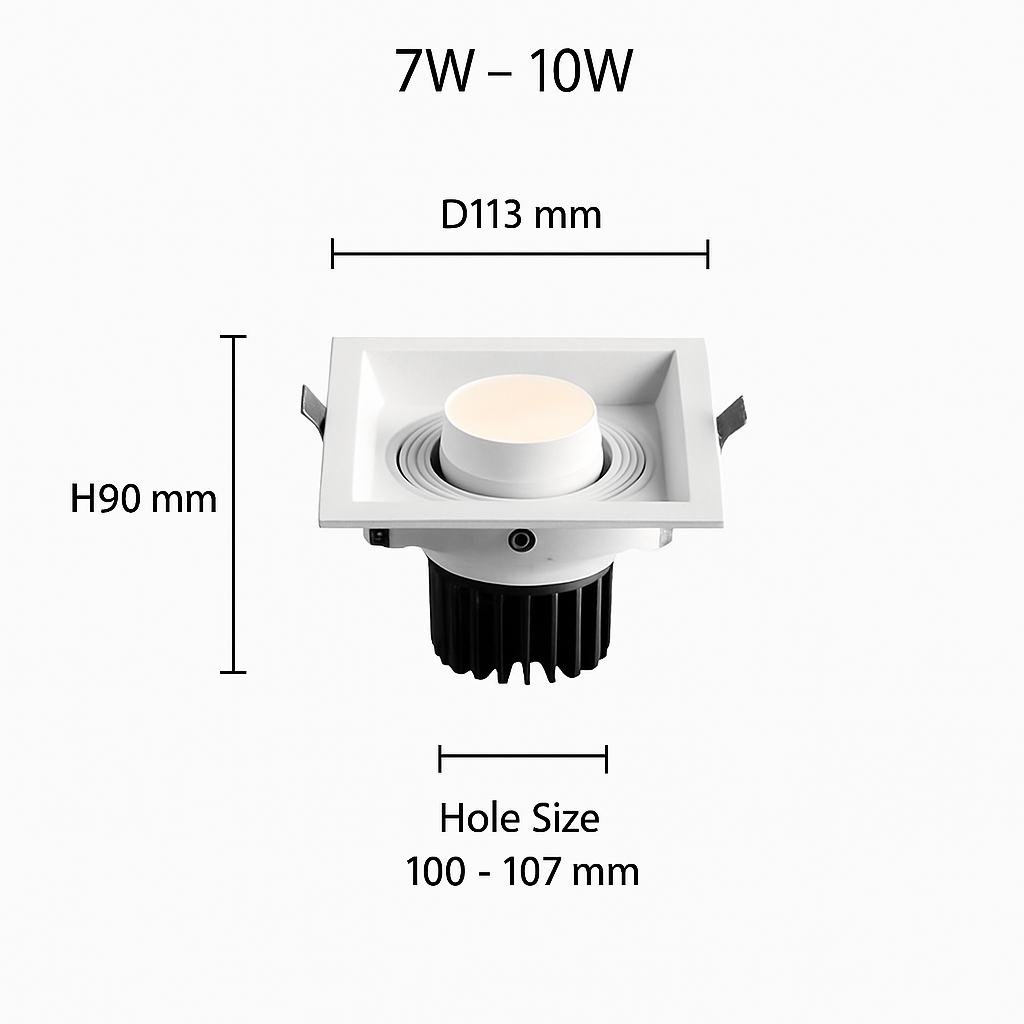 Spot moderne LED à focus réglable et forme encastrable carré Tiago Agathe Souffle - Un Accent Géométrique Raffiné