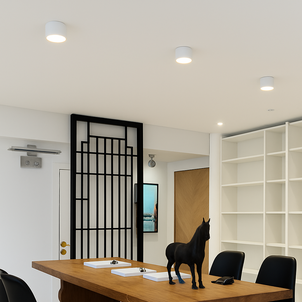 Spot moderne LED rond et encastrable en métal Lory César Chant - Formes Arrondies & Harmonie Visuelle