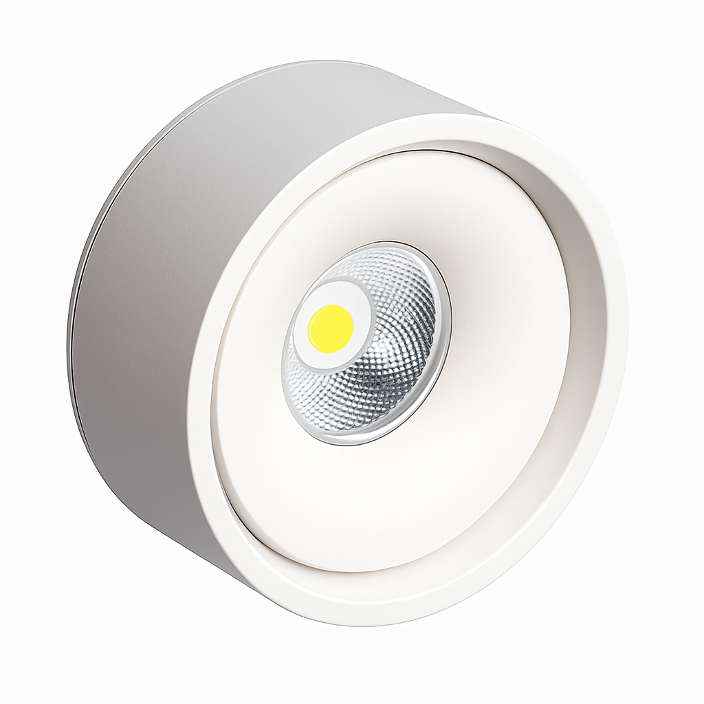 Spot moderne LED rond et encastrable en métal Lory César Chant - Formes Arrondies & Harmonie Visuelle