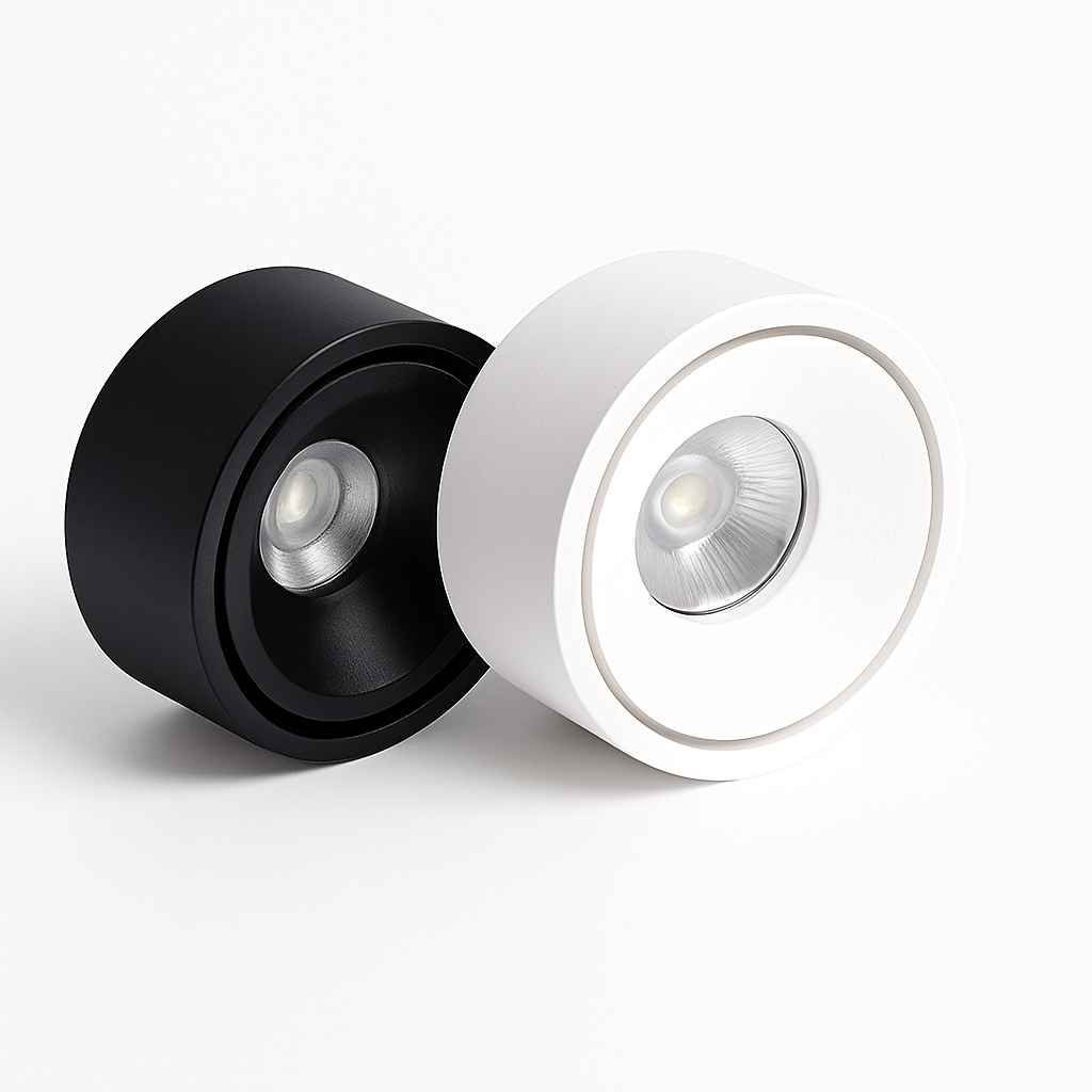 Spot moderne LED rond et encastrable en métal Lory César Chant - Formes Arrondies & Harmonie Visuelle
