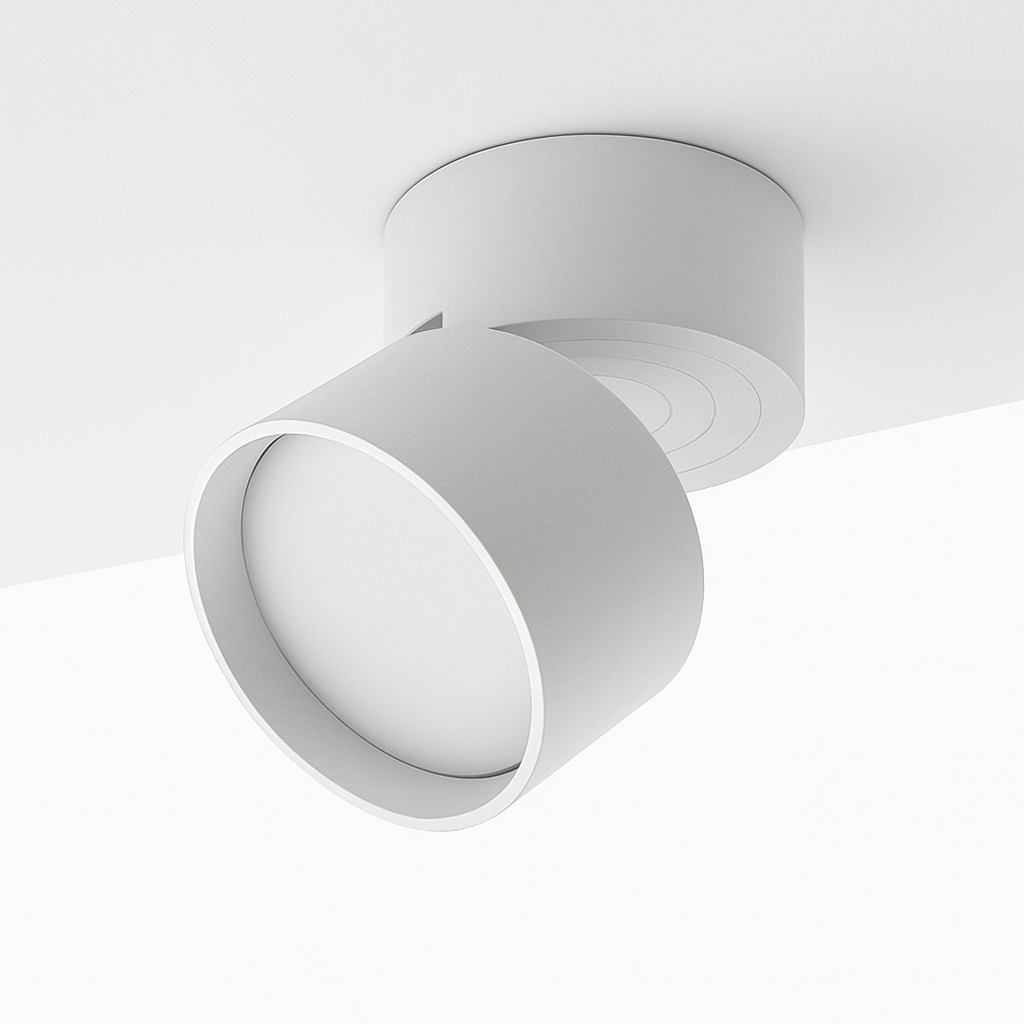 Spot moderne rond LED orientable Loft Aloïs Voile - Formes Arrondies & Harmonie Visuelle