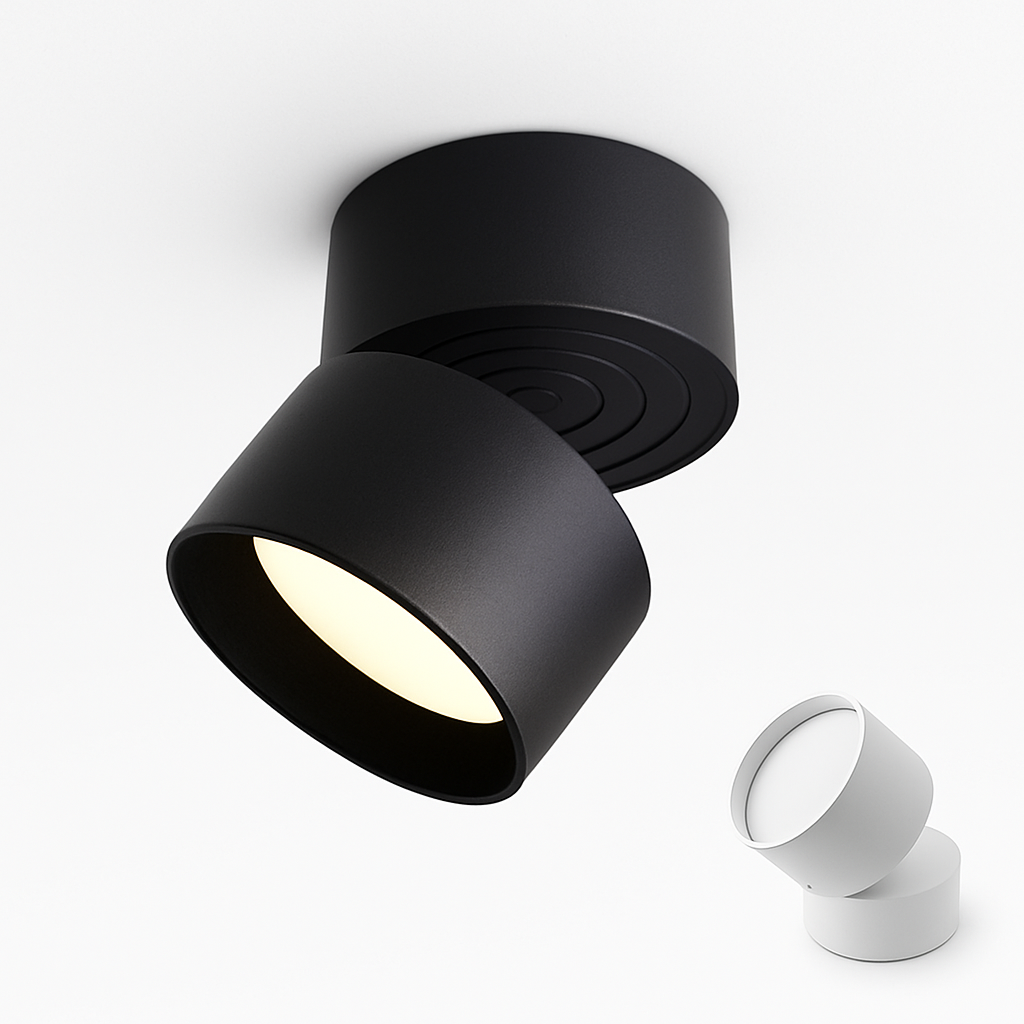 Spot moderne rond LED orientable Loft Aloïs Voile - Formes Arrondies & Harmonie Visuelle