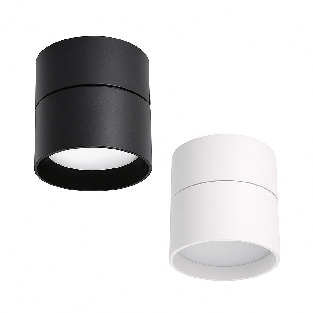 Spot moderne rond LED orientable Loft Aloïs Voile - Formes Arrondies & Harmonie Visuelle