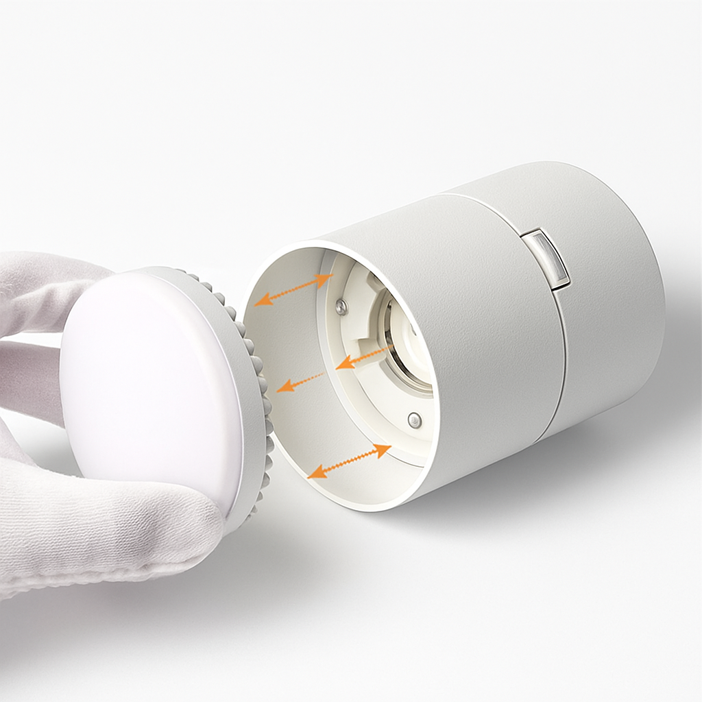 Spot moderne rond LED orientable Loft Aloïs Voile - Formes Arrondies & Harmonie Visuelle