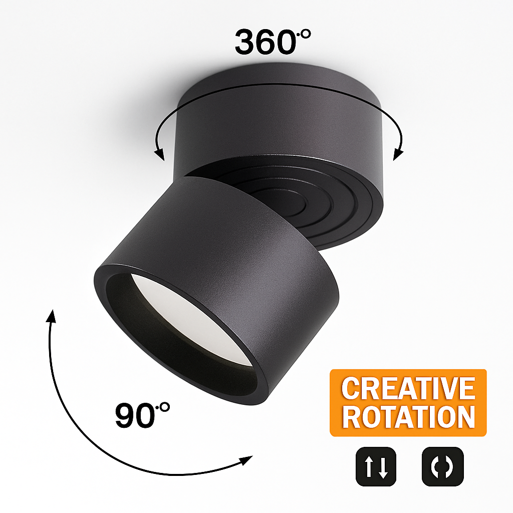 Spot moderne rond LED orientable Loft Aloïs Voile - Formes Arrondies & Harmonie Visuelle