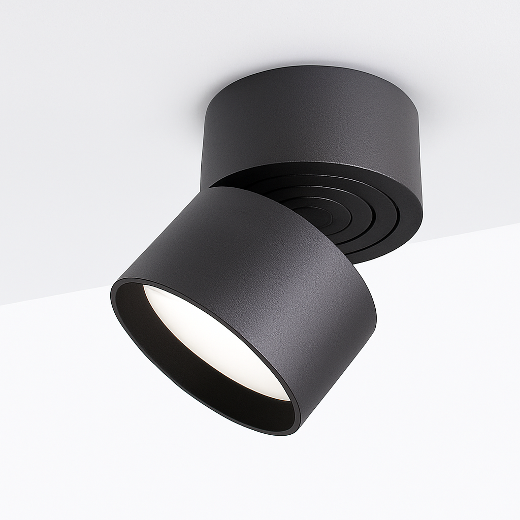 Spot moderne rond LED orientable Loft Aloïs Voile - Formes Arrondies & Harmonie Visuelle