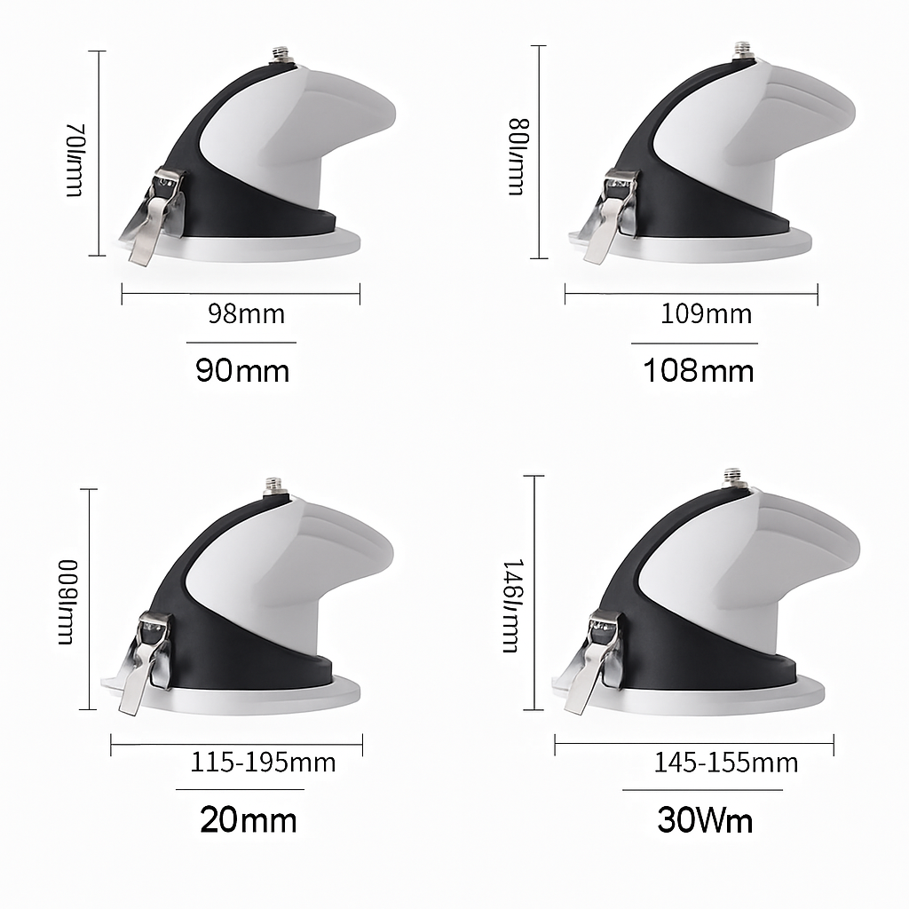 Spot rond à LED pivotable à 360° en aluminium blanc Ysée Quintette - Une Silhouette Tout en Rondeur