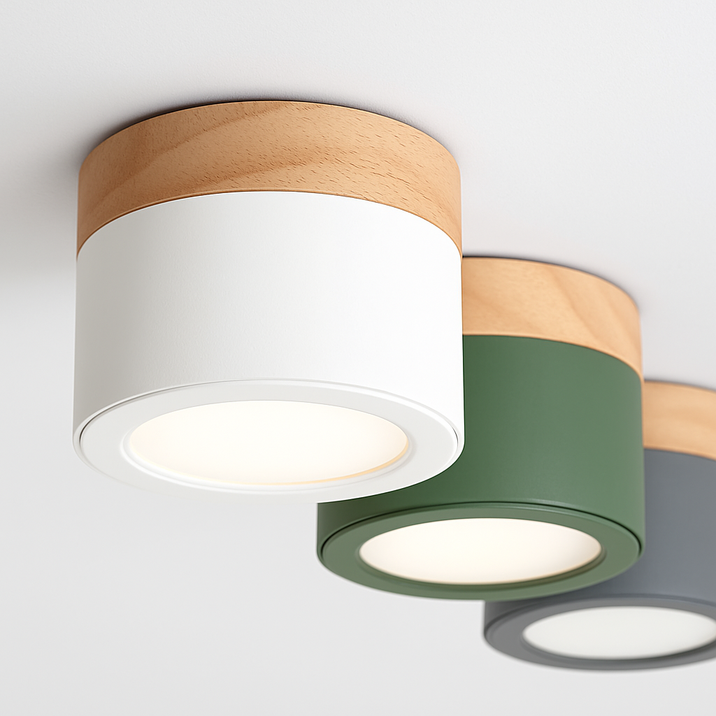 Spots LED cylindrique à base en bois Botimi Yuna Essor - Esprit Naturel & Décor Chaleureux