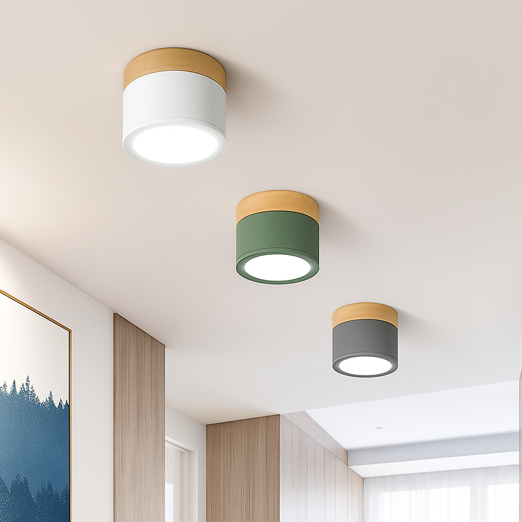 Spots LED cylindrique à base en bois Botimi Yuna Essor - Esprit Naturel & Décor Chaleureux