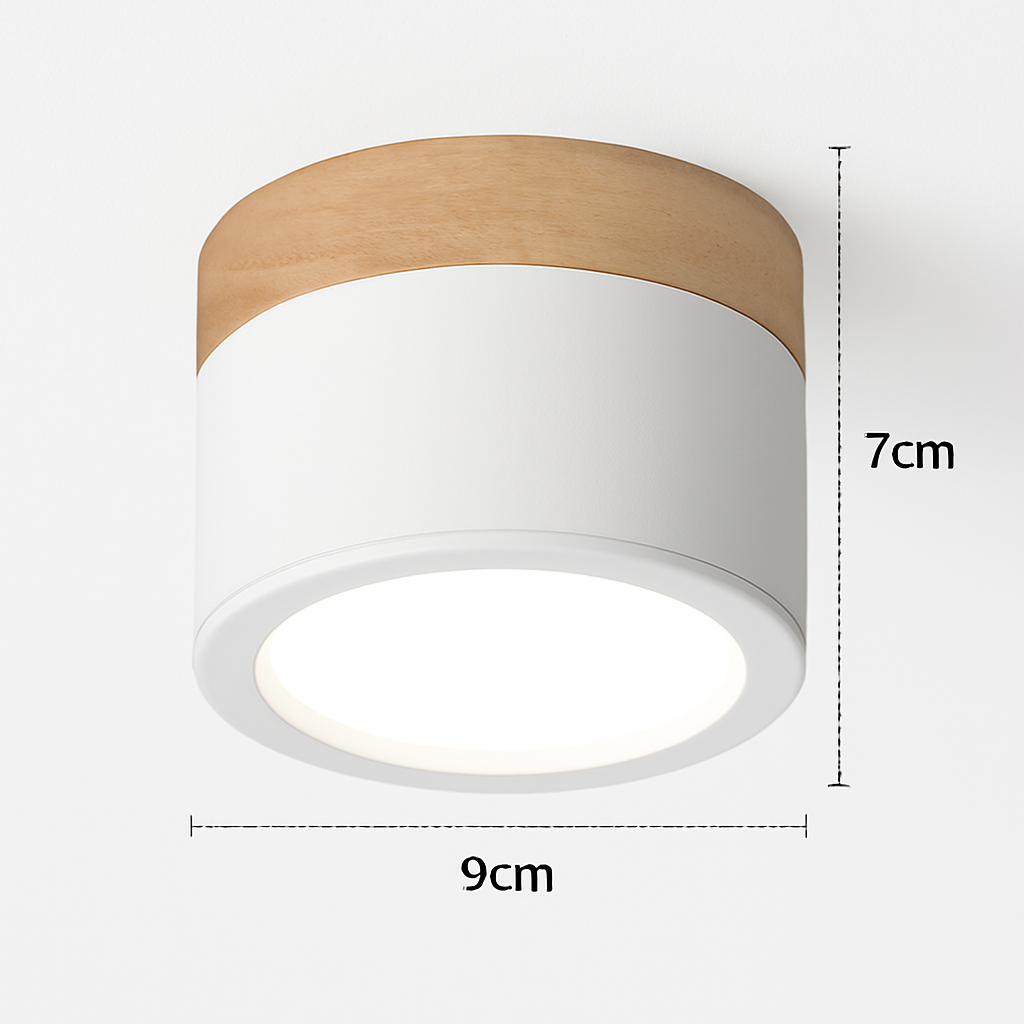 Spots LED cylindrique à base en bois Botimi Yuna Essor - Esprit Naturel & Décor Chaleureux