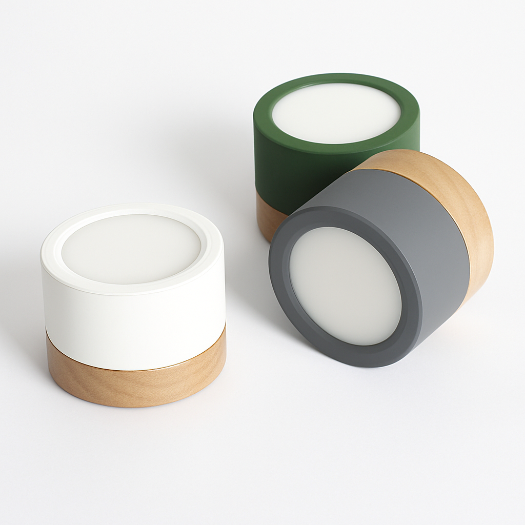 Spots LED cylindrique à base en bois Botimi Yuna Essor - Esprit Naturel & Décor Chaleureux