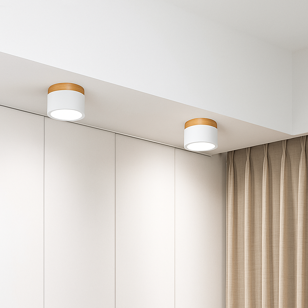 Spots LED cylindrique à base en bois Botimi Yuna Essor - Esprit Naturel & Décor Chaleureux