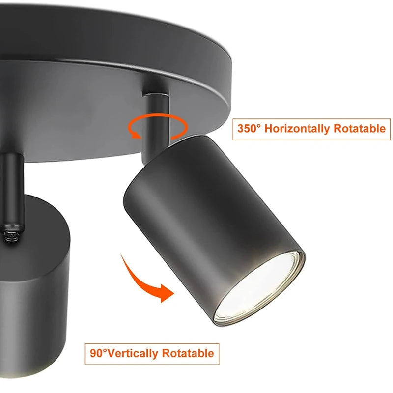 Spot — Sur rail gu10 à LED avec têtes réglables pour éclairage intérieur