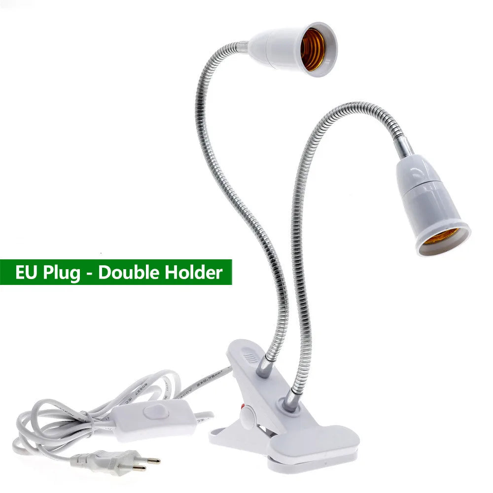 support de lampe led avec prise simple/double et interrupteur flexible