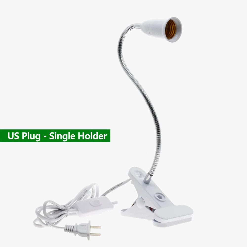 support de lampe led avec prise simple/double et interrupteur flexible