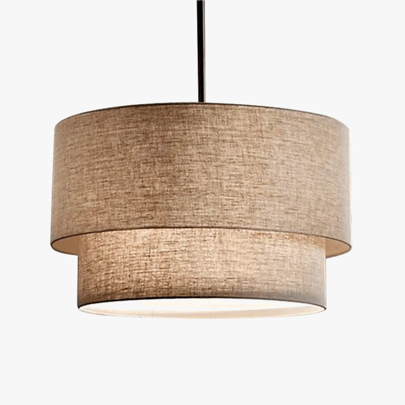 Suspension abat-jour en tissu style lin pastoral moderne – Orélian Aube